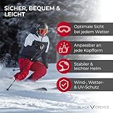 BLACK CREVICE Skihelm Vail I Skihelm mit Visier im Pilotenstyle I Skihelm Herren & Damen I Skihelm...