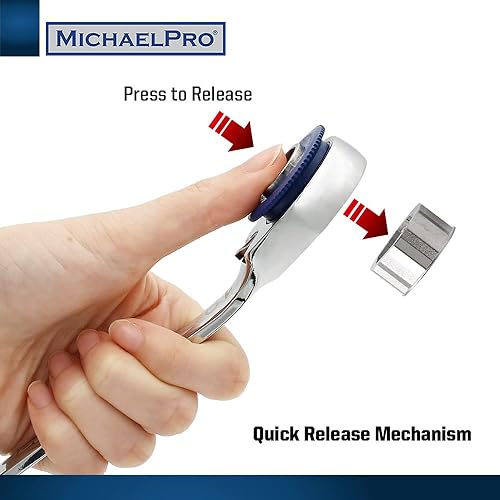 Miniatura 4 de MichaelPro Juego de llaves de trinquete métricas 11 en 1, antideslizantes, 11 tamaños en una llave: 0.315 in, 0.354 in, 0.394 in, 0.433 in, 0.472