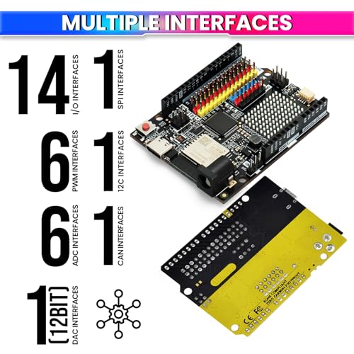 Image of amiciSmart UNO R4 Minima Type-C USB ESP32-S3 WiFi Edition - Development Board with Renesas RA4M1, LED Matrix, CAN, DAC, and Bluetooth for Arduino Programming Learning Controller