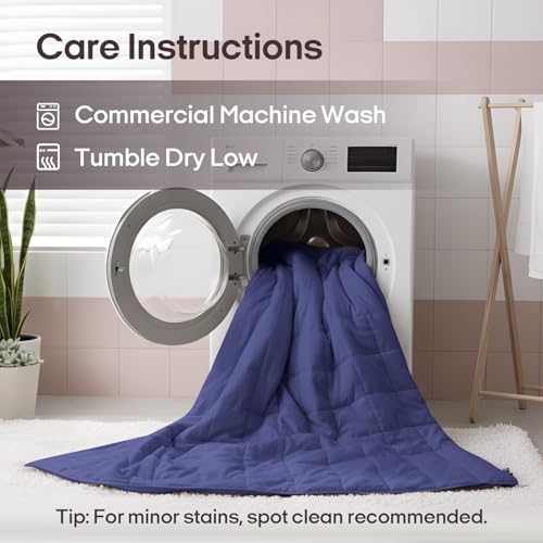 Image of ZonLi Weighted Blanket for Adults (60 inchx80 inch, 20lbs, Dusk Blue) Queen Size High Breathability Cooling Heavy Blanket, Soft Material with Premium Glass Beads, All-Season, Easy Care