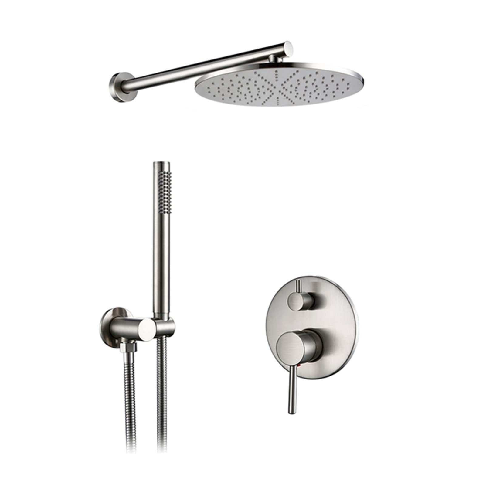OZBMA Shower Faucet Set Brushed, Bathroom 8-12 Inch Rainfall Head and Handheld Set, Wall Mounted Hot Cold System,10 (A 12 tum) (A 8 tum)