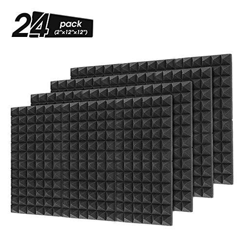 Little-Lucky Acoustic Foam Panels,SoundProof Padding Foam Panels,2" X 12" X 12" Studio Foam