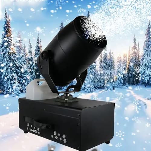 Máquina de nieve oscilante CAOJS, 2000 W, con control remoto y distancia de rociado de 3 a 6 m, tamaño ajustable de copos, ideal para Navidad, bodas y fiestas miniatura 7