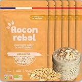 FLOCON REBEL Overnight Oats | Cacahuètes – 5 Petits Déjeuners Sains et Rapides | Porridge Froid | Flocons d’Avoine | Riche en Fibres, Source de Protéines, Bio, Sans Sucre Ajouté - 5X45g