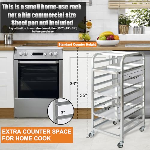 10-Tier Quarter & Half Sheet Pan Rack - Bread Baking Speed Rack for Cooling, Bakery Stand with wheels for Bun Pan Tray, Home Kitchen Tiered Rolling Cart for Oven(for 1/2 & 1/4 Sheet)