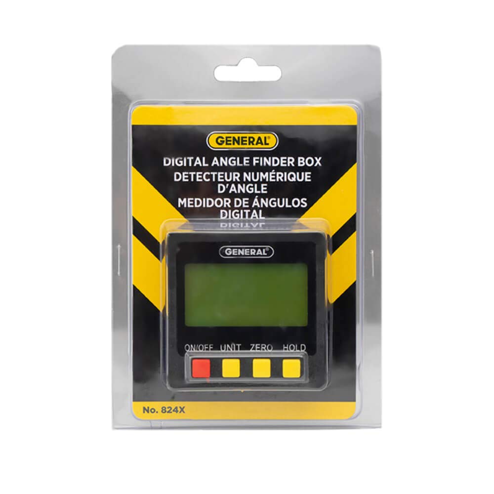 General Tools 824X Retroilluminato Digital Bevel Box Angle Finder, Ampio LCD retroilluminato, Display rotante, Base Magnetica