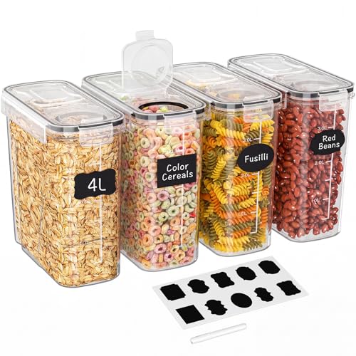 Storivo * Cereal Storage Containers Food Containers Food Storage Containers With Lids-Airtight BPA-Cereal Dispenser For Flour Sugar Pasta & Dry Food