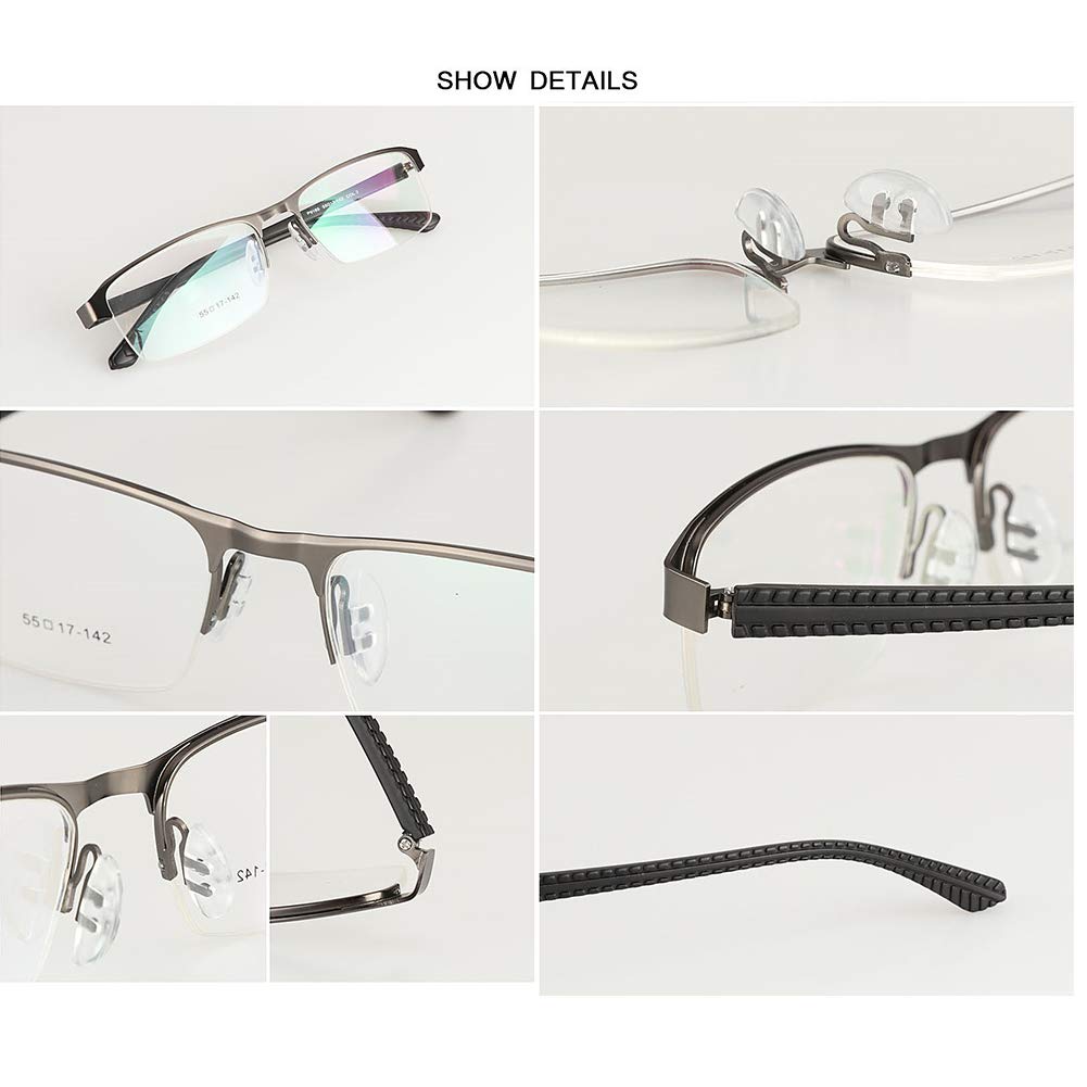 Metalowa półfelga fotochromowe okulary do czytania, unisex półoprawki okulary