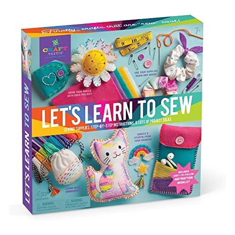 Craft-tastic Let’s Learn to Sew – Mini Sewing Kit, Arts and Crafts, Art Supplies, Embroidery Kit for Beginners, Includes Sewing Supplies, Easy-to-Follow Instructions, Arts & Crafts, Ages 7+ Cover