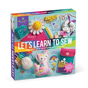 Craft-tastic Let’s Learn to Sew – Mini kit de costura, artes y manualidades, suministros de arte, kit de bordado para principiantes, incluye suministros de costura, instrucciones fáciles de seguir,