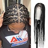 Sangtok Box Braid Wigs for Black Women, 36 inch Triangle Part Knotless Braids Wig Full Double Lace Box Braid Wigs with Baby Hair