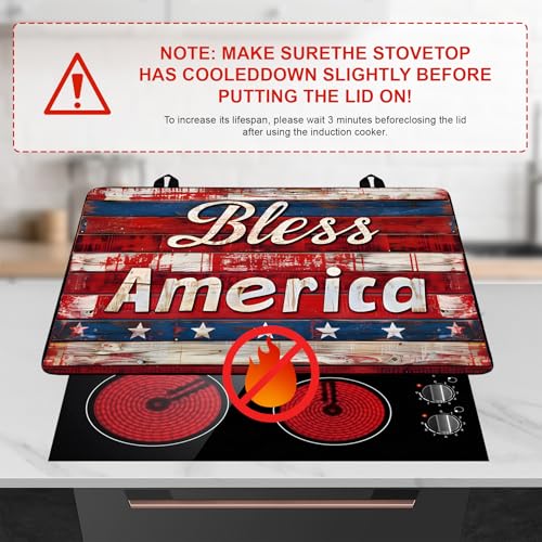 Image of Patriotic Stove Top Cover, Heat Resistant Electric Stove Protector Mat, Large Diatomite Kitchen Counter Mat, Independence Day Decor American Flag Kitchen Accessory (plank, 28x20 Inch)