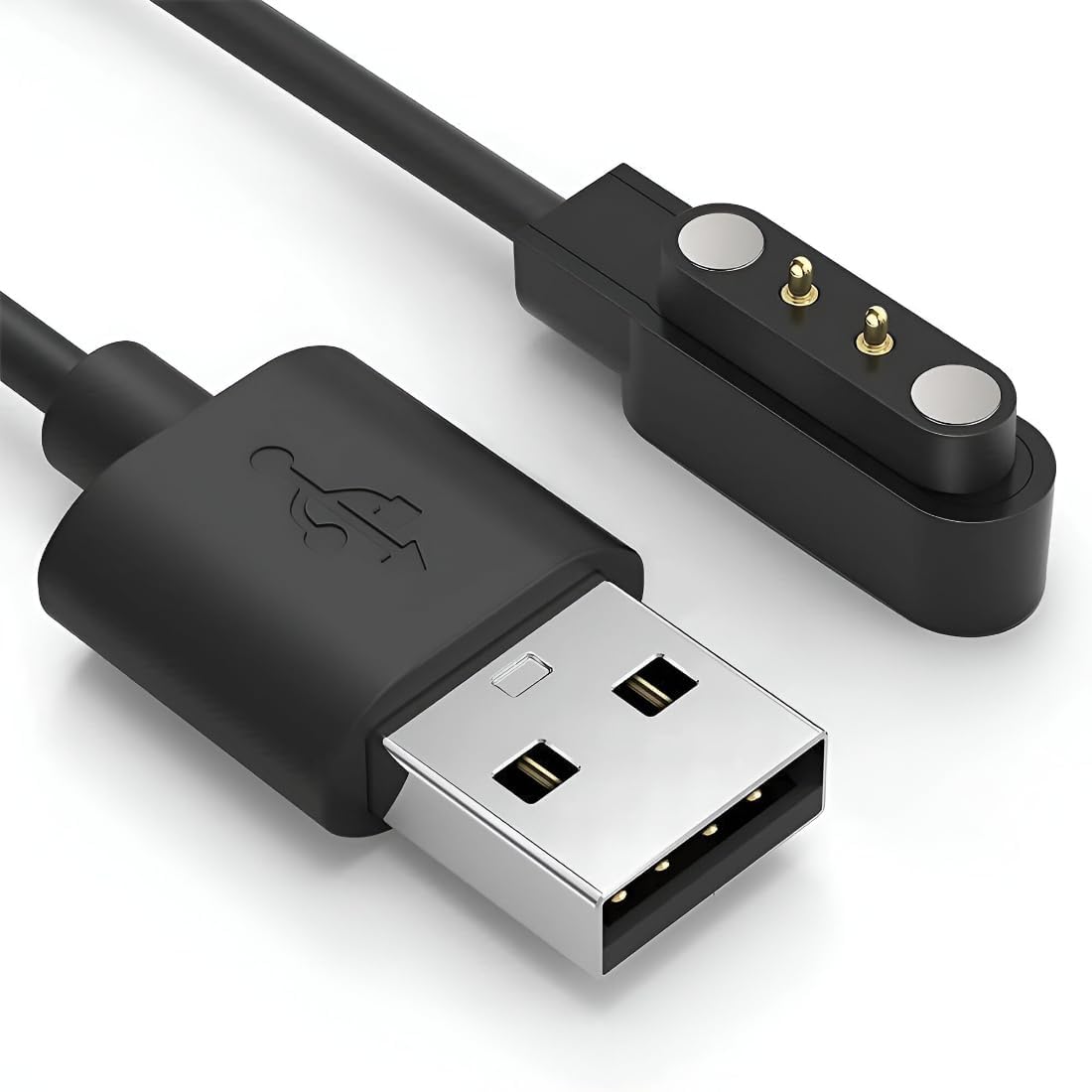 Upix Smartwatch Charging Cable | Safe, Fast Charging for Fire-Boltt, Noise, Dizo, beatXP & 2 Pin Charger Watches (with 3mm Gap Between 2 Pins) | Verify Cable Port Before Ordering | 5V USB Compatible
