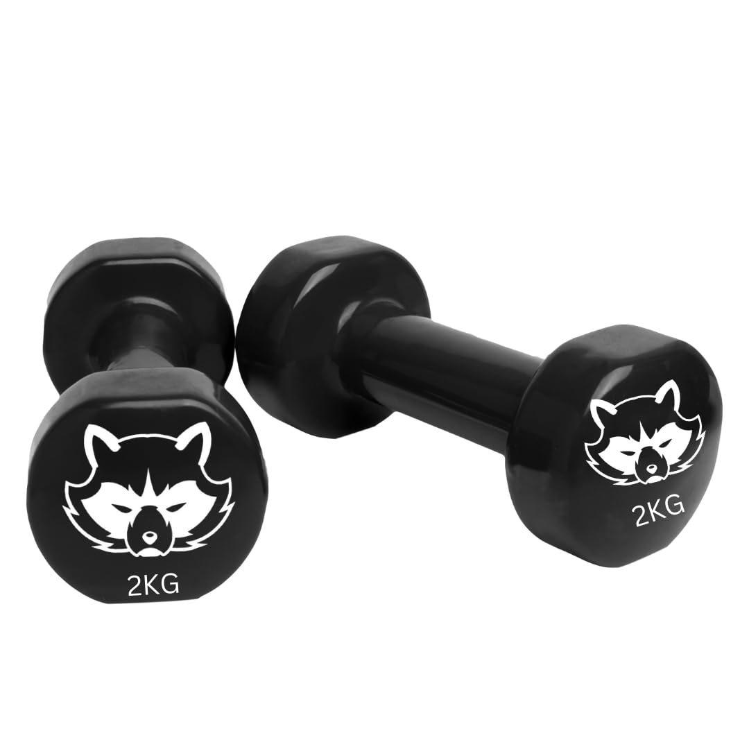 Mapache Premium Series Vinyl Dumbbells for Home Exercise, Weight Pair, Heavy Duty for Men and Women (Black, 2KG PAIR) (B0D7C6MBDF) Amazon Price History, Amazon Price Tracker