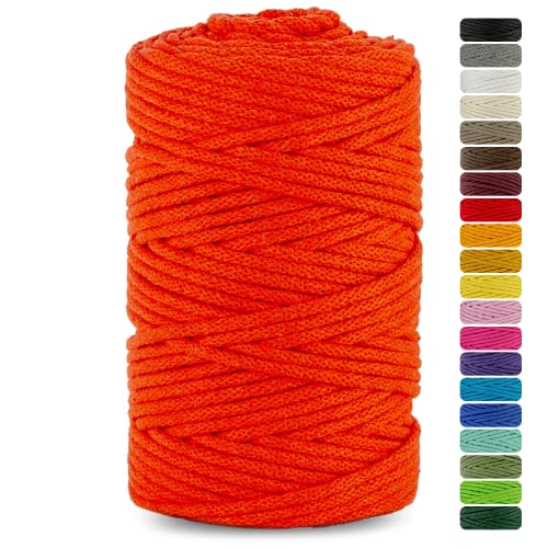 Netuno cordón de algodón con núcleo de algodón Color Naranja 3mmx100m Cuerda Natural Hilo para Macrame atrapasueños decoración artesanía Bricolaje hogar Plantas Crochet Joyas jardín Cordel Bolso