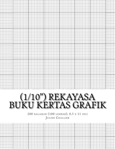 (1/10") Rekayasa Buku Kertas Grafik: 200 halaman (100 lembar), 8,5 x 11 inci