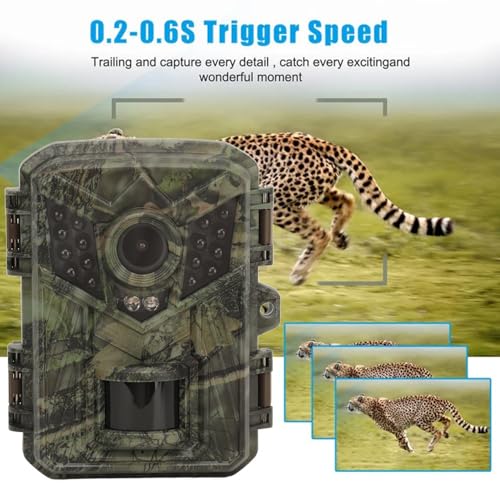 Mini Trail Camera, 16MP 1080P Game Hunting Camera Motion Detection with IR Night Vision, 0.2S Trigger Time, IP66 Waterproof PIR Sensor Video Cam for Wildlife Scouting - Image 3