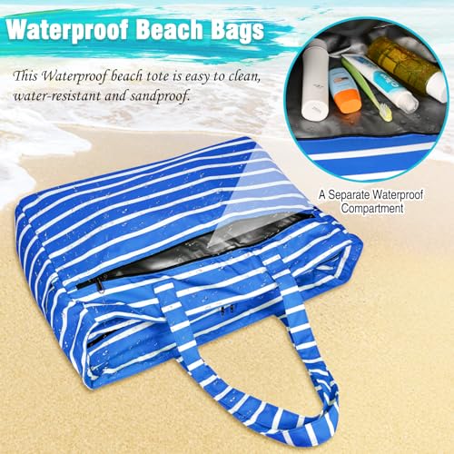 Image of HUANLANG Extra Large Beach Bag Waterproof Beach Totes Bags for Women Men,Pool Bag with Zipper Wet Pocket