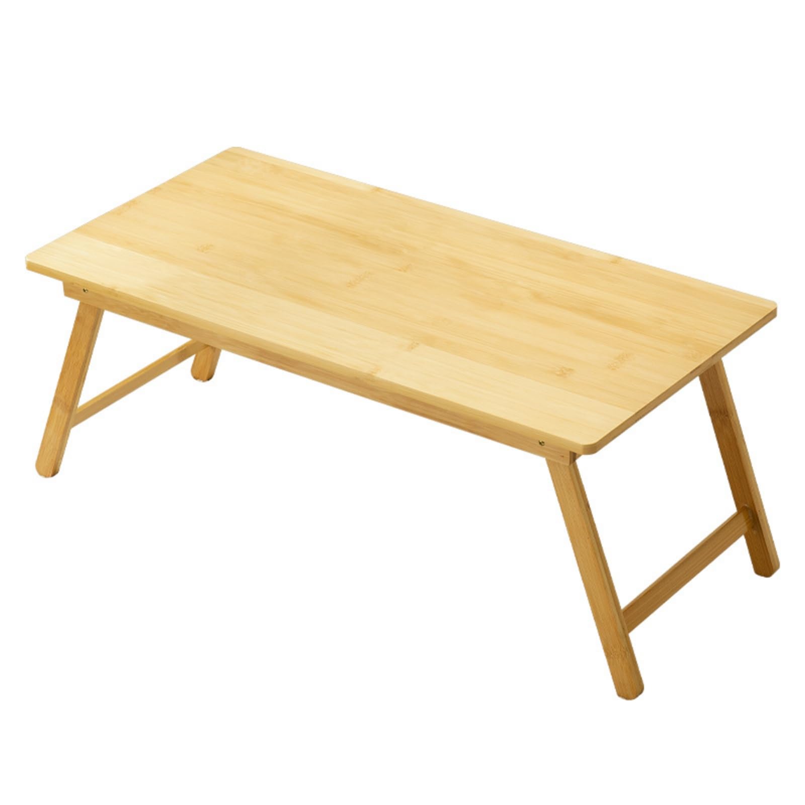 Scrivania Portatile Tavolino Laptop Tavolo Pieghevole Banco da Letto in Bambù Superficie Liscia Antigraffio Telaio Salvaspazio per Lavoro Studio, Naturale, Piccolo
