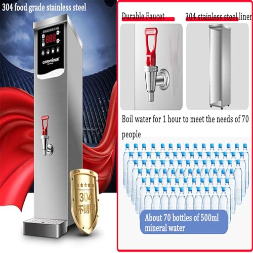 2500W Caldera comercial de agua, 10L Dispensador de agua caliente eléctrica con control digital, Calenco de Calentar rápido de acero inoxidable Tea Maker para Office Canteen, Non Drip Tap, High Capaci