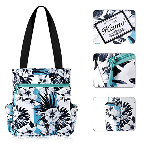 Image of KAMO Floral Tote Bag - Waterproof Lightweight Handbags Travel Shoulder Bag for Hiking Yoga Gym Swimming Travel Beach