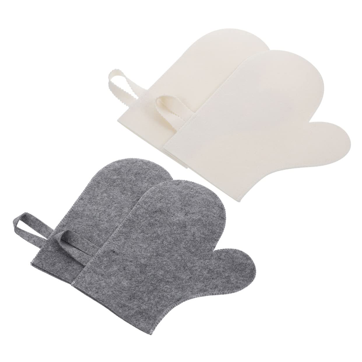 SEWACC 4pcs Felt Sauna Gloves Felt Sauna Mitten Exfoliating Shower Gloves Body Scrub Gloves Back Scrubbing Gloves Sauna Scrubber Gloves Sauna Supplies Skin Exfoliator Mitt Simple