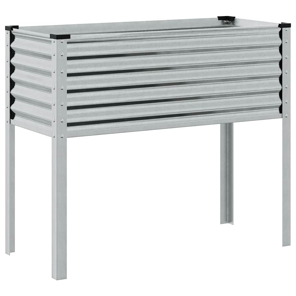 Garten-Pflanzgefäß Verzinkter Stahl 100 x 45 x 90 cm Blumenkasten mit Abflussloch und Bewässerung für Balkon Terrasse Indoor Outdoor als Hochbeet und Balkonkasten