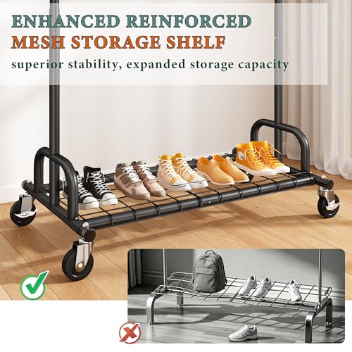Image of Raybee Clothes Rack, 530LBS Heavy Duty, Space-Saving Storage, Black