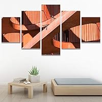 SIGNWIN 5 Panel Canvas Wall Art Abstract Colorful Hallway Industrial Lights Modern Artwork for Home Decorations Ready to Hang - 60