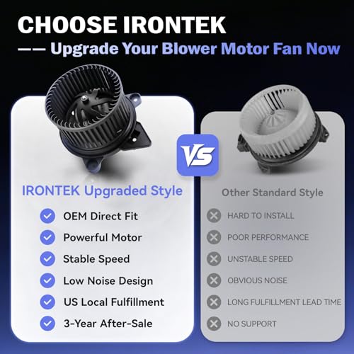Image of IRONTEK Blower Motor Fan 700167 Compatible for Chrysler 2007-2009 Aspen,for Dodge 2004-2009 Durango