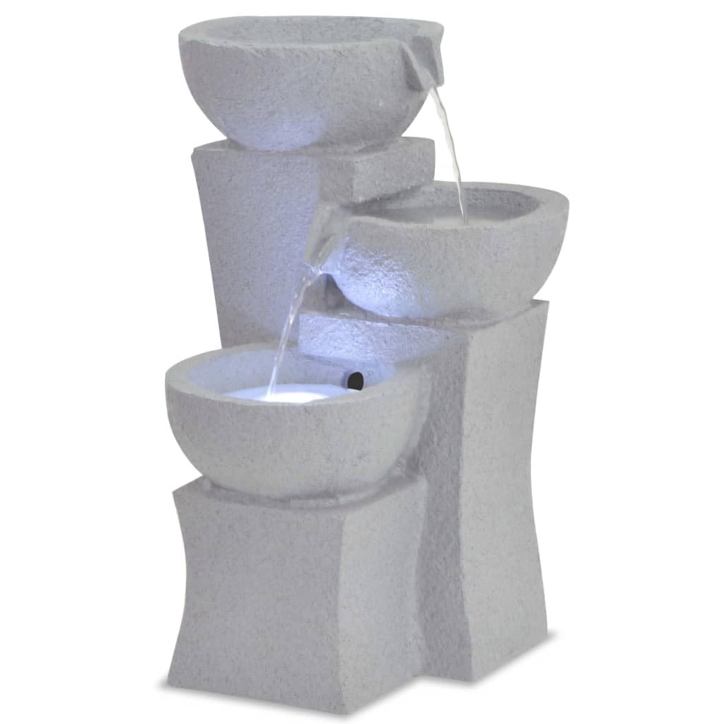 Fontaine d'intérieur avec Lampe LED Polyrésine Décorations Gris,244290