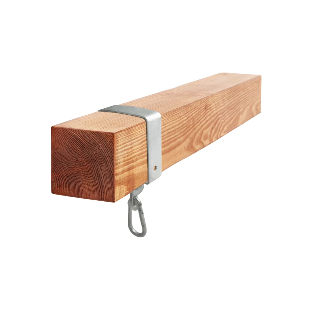 Set di 2 Ganci per Altalena con Moschettone 90x90mm Ganci A Manica Collare per Altalena - Moschettone Quadrato Supporto per Gancio Gancio per Travi O Legni Quadrati Supporto