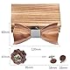 Mr.Van Holzfliege Klassische Set Fliege Herren,Holzfliege, Holz Manschettenknöpfe, Holzbrosche, Einstecktuch für Hochzeiten, Aufführungen, Abschlussball, Partei und sogar tägliche Gebrauch