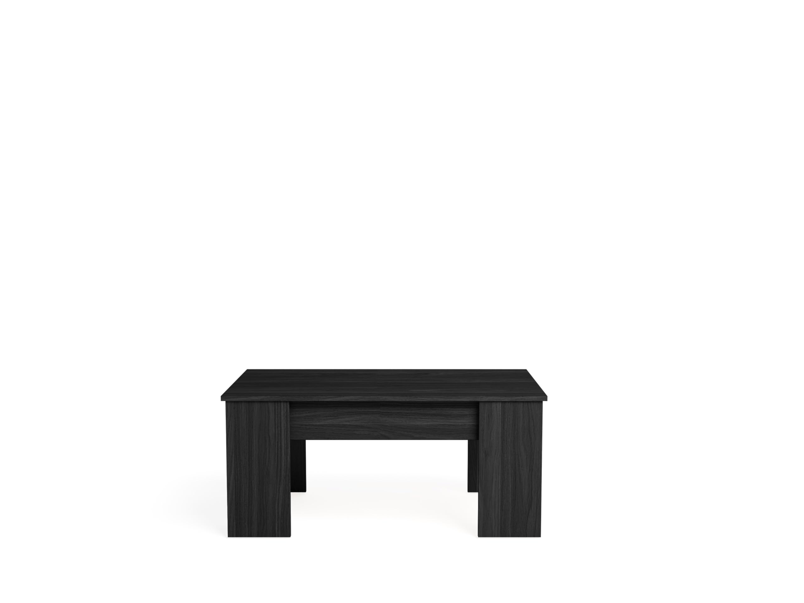 Couchtisch mit Höhenverstellbarer 100 x 45 x 50 cm. Platte Kaffeetisch ausziehbarer Wohnzimmertisch Sofatisch für Wohnzimmer, Büro, Schwarze Holzoptik.