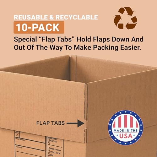 Image of BOX USA Heavy-Duty Shipping Boxes Holds 65lbs, 24x18x18, 10-Pk