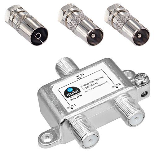 HB DIGITAL SAT Divisor VHF Divisor de 2 vías 2 vías 5 2400 MHz digital analógico adecuado totalmente blindado SAT DVB S DVB S2 televisión por cable Antenas y cables DVB C Adaptadores IEC