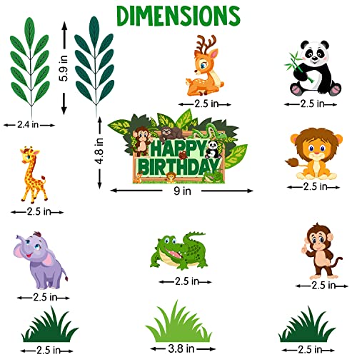 Image of Party Propz Jungle Theme Cake Topper - 15 Pcs, Jungle Theme Cake Topper Animals | Animal Cake Toppers For Cake Decoration For Kids | Jungle Theme Cake Toppers For Cake Decoration