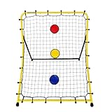 zonlolo Baseball & Softball Rebounder Net with Three Circular Target Zones in Red/Yellow/Blue, Portable Pitching Return Trainer,Three Angles Without Adjusting, Suitable for Kids