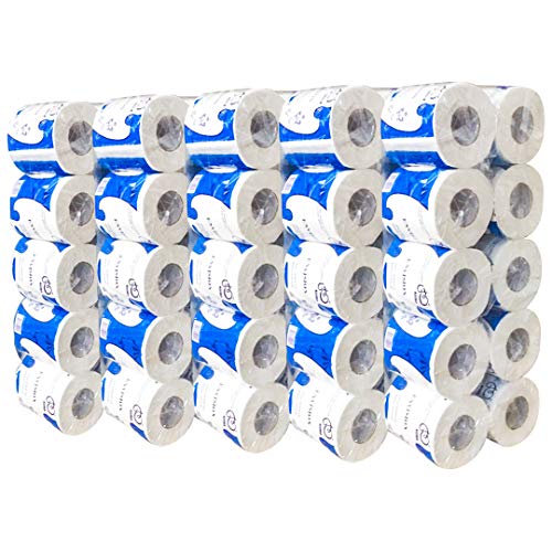 50 Rolls Toilet Paper, 5 Bags10 Rolls Professional Premium 3-Ply, Ultra Silky