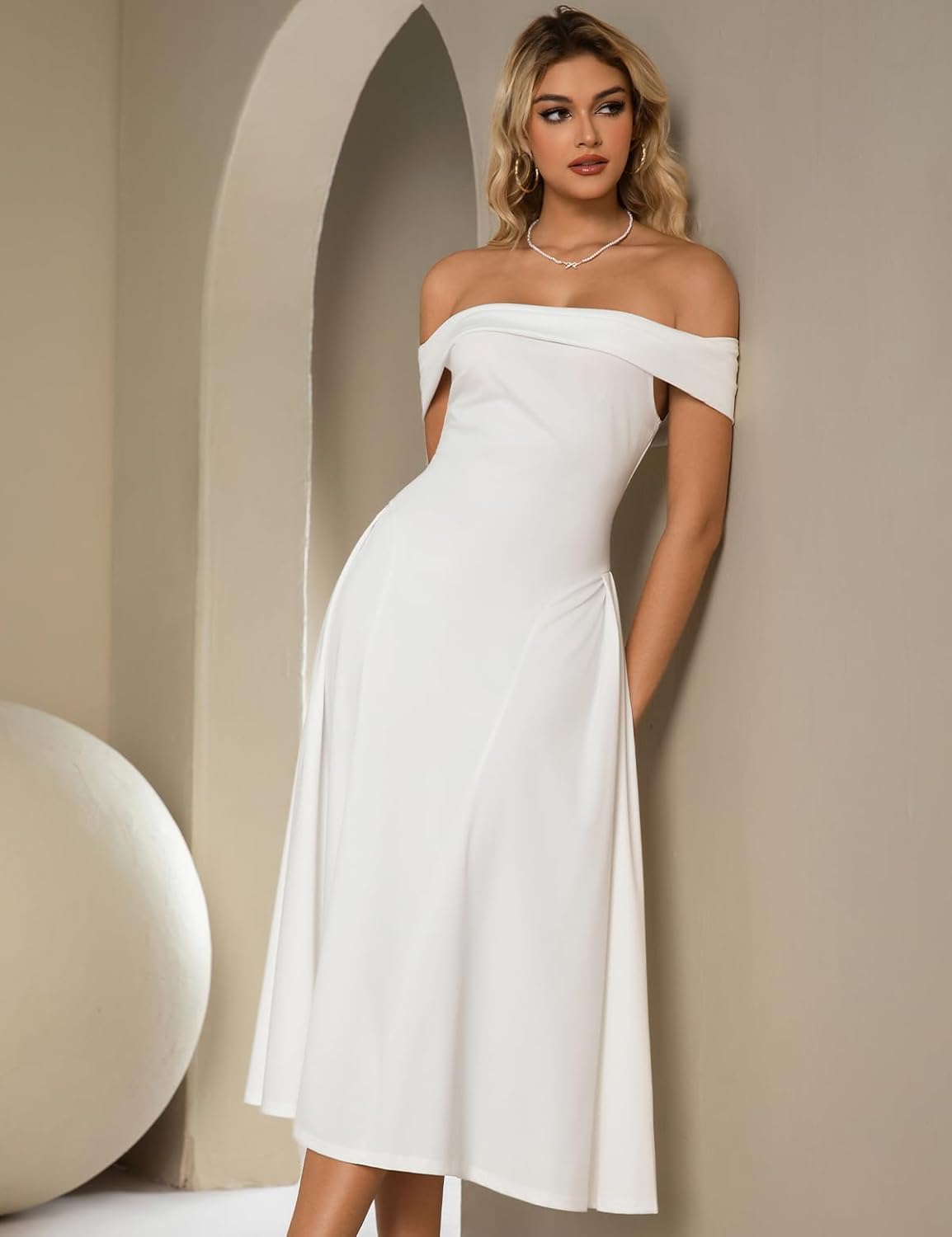 Womens Formal Dresses Off Shoulder Short Sleeve Evening Dresses Cocktail Dresses for Women - Image 3