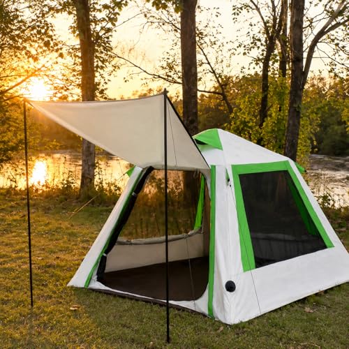 Carpa inflable familiar 3-4 personas verde resistente al agua miniatura 3