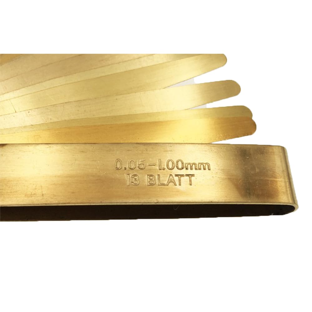 Spessimetro a doppia marcatura, Spessimetro metrico in ottone 13 o 20 lame 0,05-1,00 mm for progettisti ingegneri meccanici(0.05-1.00 20blades)