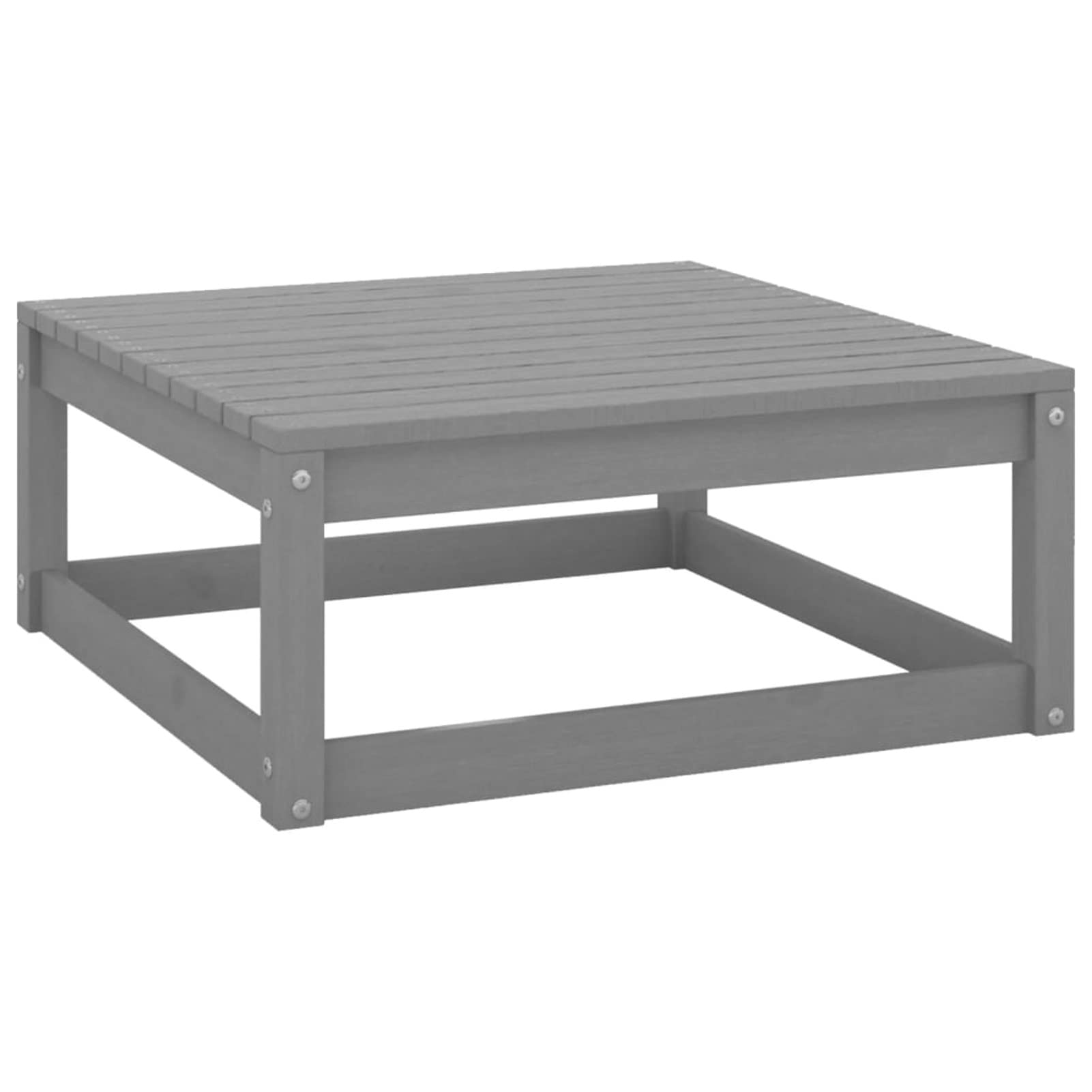 Homgoday Taborety ogrodowe z poduszkami z litego drewna sosnowego Szary Ottoman Garden Taboret Ottomana i podnóżek Stołek Zewnętrzny Szary