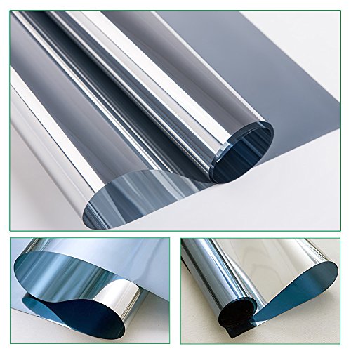 RH Art Pellicola Specchio Oscurante per Vetri Finestre Autoadesiva per Privacy, Anti-UV e Controllo del calore, adatto a Casa e Ufficio 90 x 200 cm