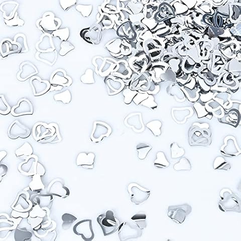 Silver Heart Shape Confetti for Events Cover