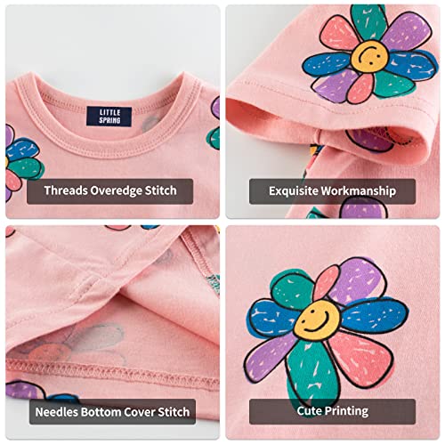 LittleSpring Kids Short Sleeve Graphic T-Shirt 100% Cotton2