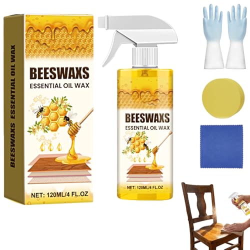 beewax 蜜蝋ワックス スプレー 天然蜜蝋 ビーワックス フローリング&家具用スプレー 多機能木材磨き 木製家具用クリーナー 艶出し 木材保護 フローリング・テーブル・キャビネット対応 傷隠し 汚れ除去 乾燥対策 保湿ケア 天然成分配合 木製品のツヤ復活と長期保護に最適 (1個)