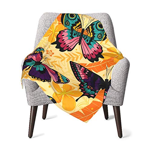 Baby Blanket,Stylish Pattern Butterfly Unisex Baby Plush Receiving Blankets 30x40in for Boys and Girls FASHLOVE