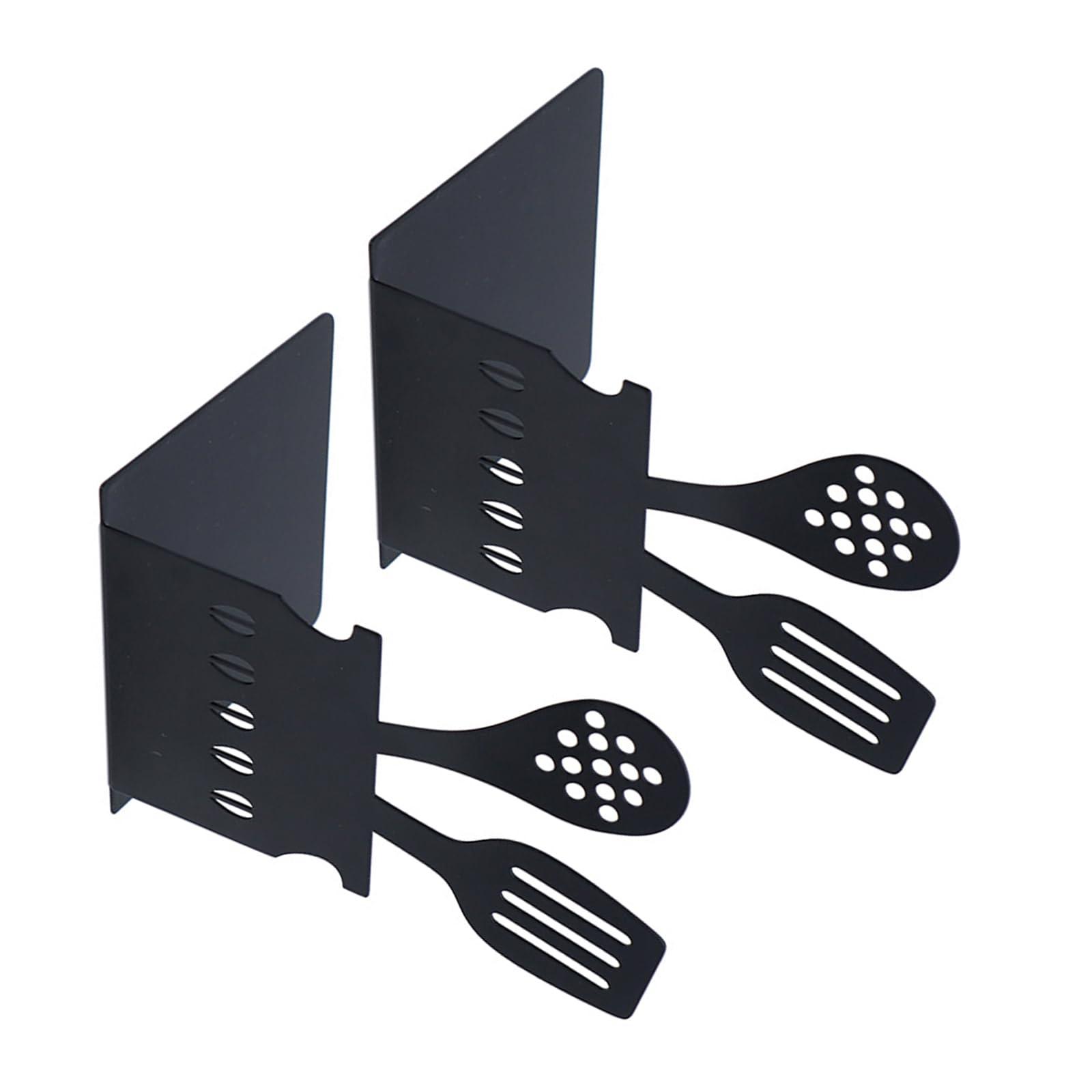 2Pcs Heavy Duty Iron Bookends Kitchen Themed Space Saving Metal Organiser for Home Metal Bookends