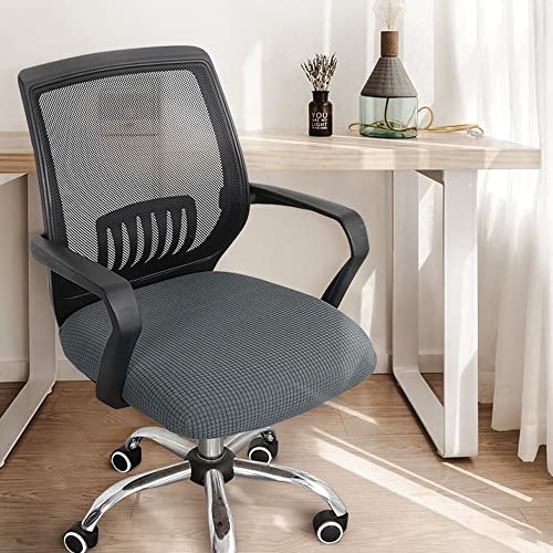 Sunnyway Office Chair Seat Cover Elastic Desk Chair Slipcover Stretchable Computer Chair Seat Cover Machine Washable Dining Room Kitchen Chair Cover (Only Seat Cover) (Grey) #TOP30